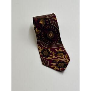 J.S. Bank Executive Collection Silk Necktie Burgundy Floral Made in Italy